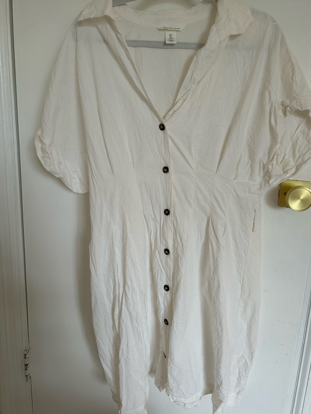 H&M Lightweight White Button-Front Women's Dress